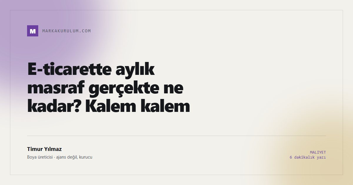 كم تكلّف التجارة الإلكترونية شهريًا في الواقع؟ بندًا بندًا